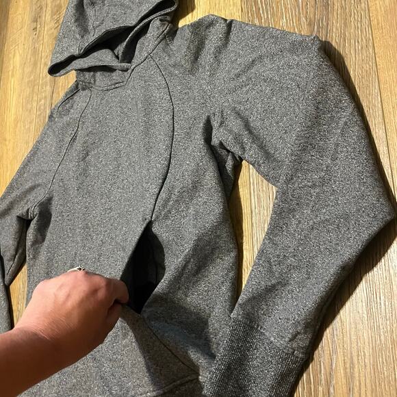 Lululemon Scuba Hoodie Pullover Sweatshirt Womens Size 8 Gray Pockets Logo Cozy - Picture 6 of 11